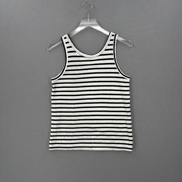 ENZA COSTA Easy Tank Womens Small White Black Cotton Cashmere Sleeveless NEW - Picture 4 of 13